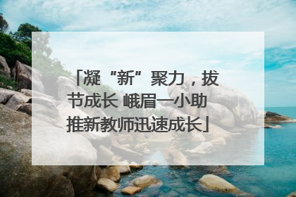 凝“新”聚力，拔节成长 峨眉一小助推新教师迅速成长